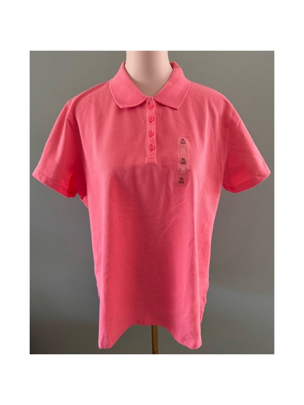 Women's Karen Scott Polo Shirt XL Coral